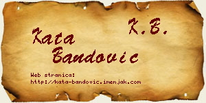 Kata Bandović vizit kartica